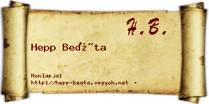 Hepp Beáta névjegykártya